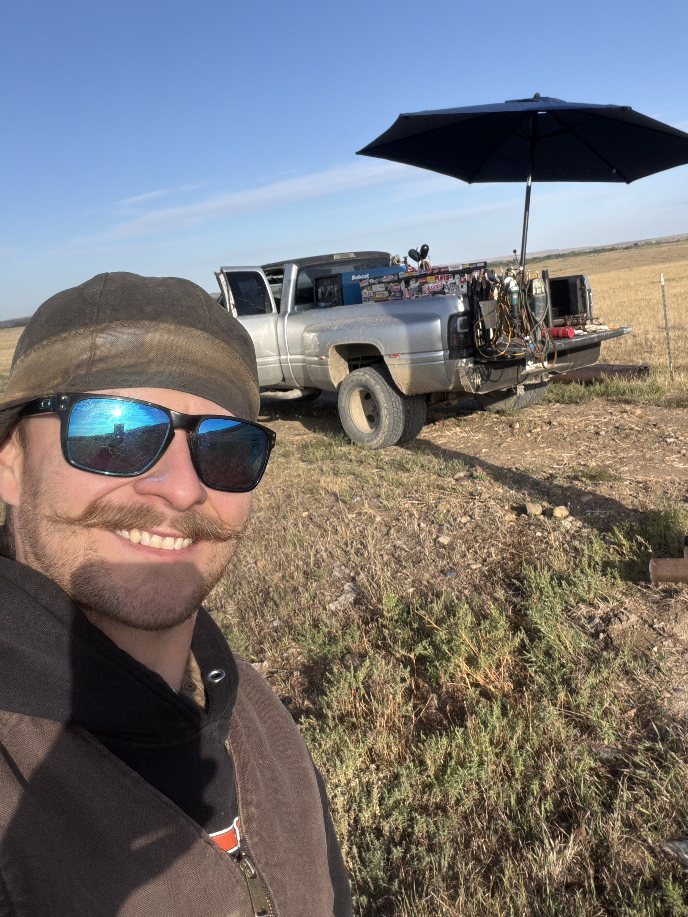 Tucker working on-site