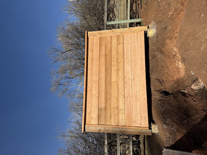 Completed cedar enclosure